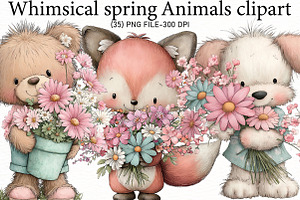 whimsical spring Animals clipart, an Illustration by Designworld