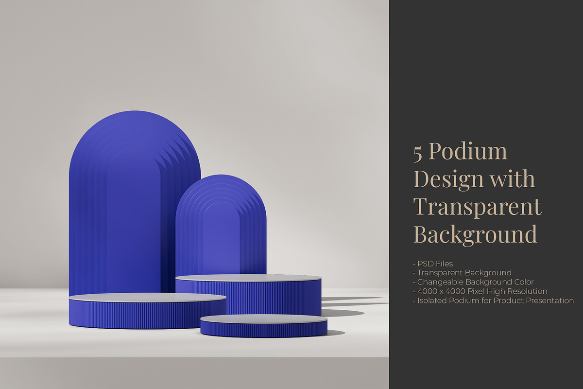 5 Podium with Transparent Background, a Background Graphic by faustudio (Photo 1 of 7)