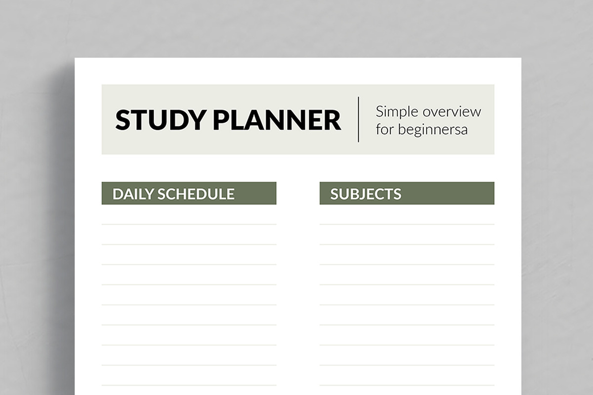 Study Planner Template Layout, a Stationery Template by ContestDesign (Photo 2 of 5)