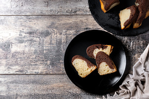 Marble bundt cake sliced, a Food & Drink Photo by etorres69
