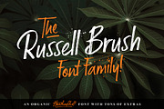 Russell Brush Script Font, a Script Font by Tom Chalky (Thumbnail 1 of 8)