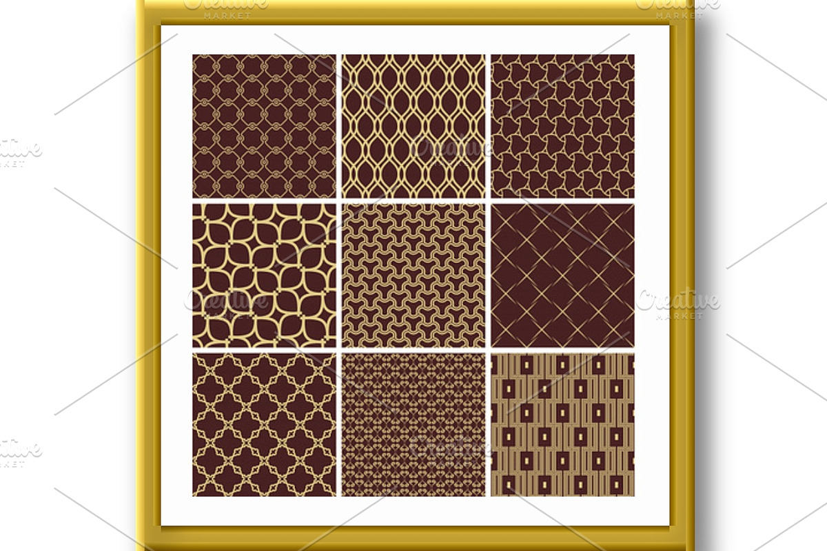 Set of Seamless Geometric Brown and, a Pattern Graphic by FineArtStudio (Photo 3 of 3)