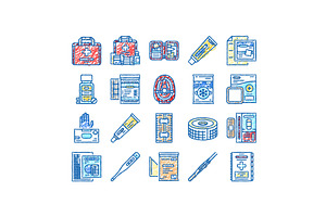 first aid emergency medical icons, an Object Illustration by pikepicture