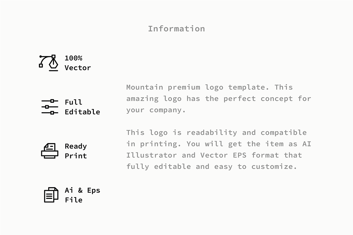 Mountain - Premium Logo Template, a Branding & Logo Template by Minimalist Logos (Photo 2 of 7)