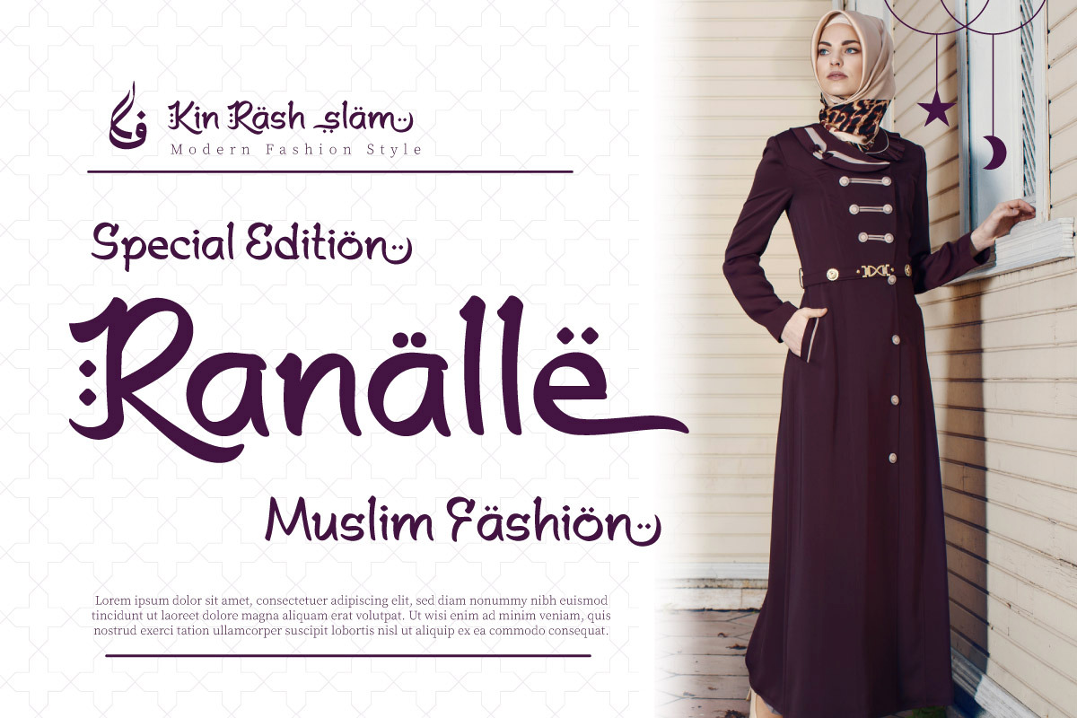 Kin Rash - Arabic Font for Fashion, a Sans Serif Font by twinstd (Photo 4 of 7)