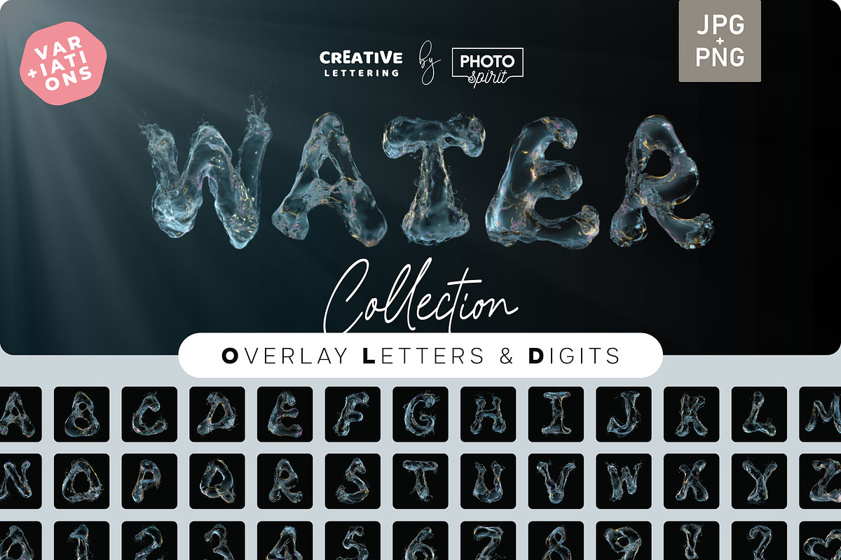Floating Water Letters Overlays, a Symbol Font by PhotoSpirit (Photo 1 of 8)