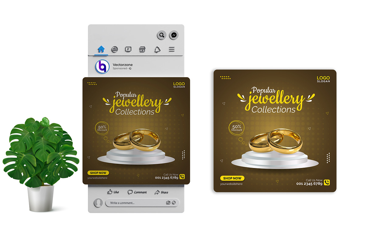 Jewelry social media Instagram post, a Social Media Template by Vectorzone (Photo 3 of 3)
