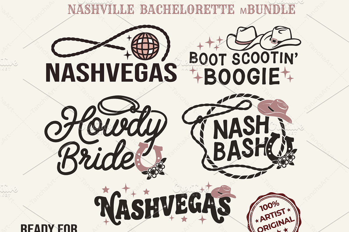 Cowgirl Disco SVG Bundle Nashville, a Graphic by TanchaArt (Photo 1 of 11)