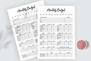 Monthly Budget Canva Planner Sheet