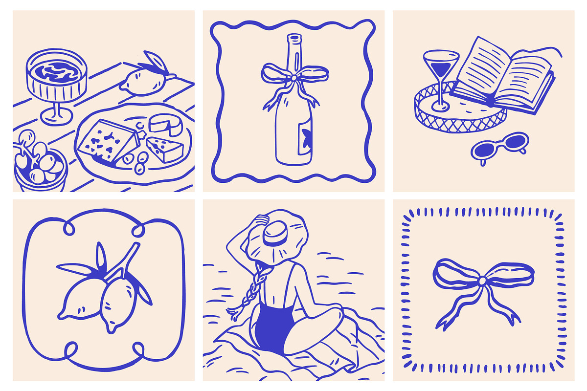 Dolce Vita, summer set + backgrounds, a Decorative Illustration by Good Studio (Photo 13 of 28)
