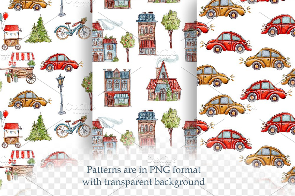 English Houses set +3 patterns, a Decorative Illustration by Kristina Crocus (Photo 4 of 5)