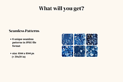 Cyanotype Floral Seamless Patterns, a Pattern Graphic by Ninterints (Thumbnail 2 of 18)