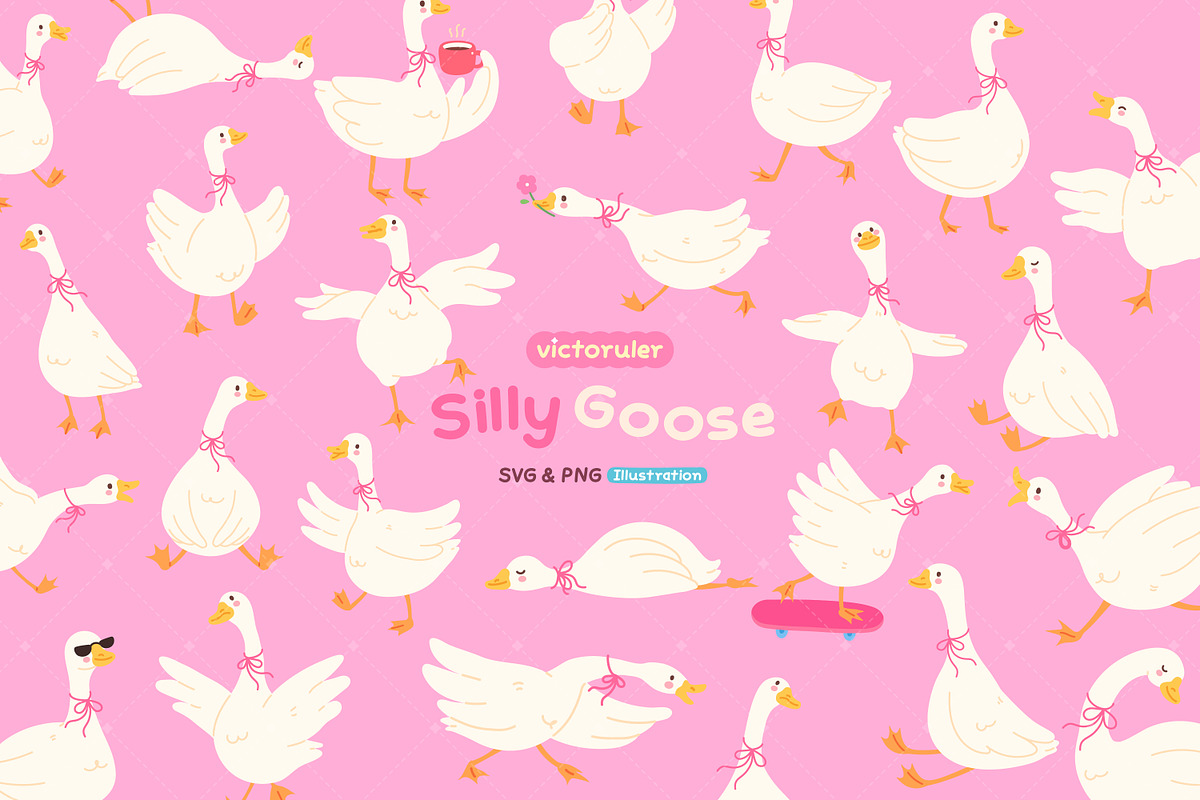 Silly Goose Character Illustrations, an Animal Illustration by Victoruler (Photo 1 of 5)