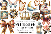 Watercolor Gilded Reverie Clipart, an Illustration by CreationArt (Thumbnail 1 of 5)