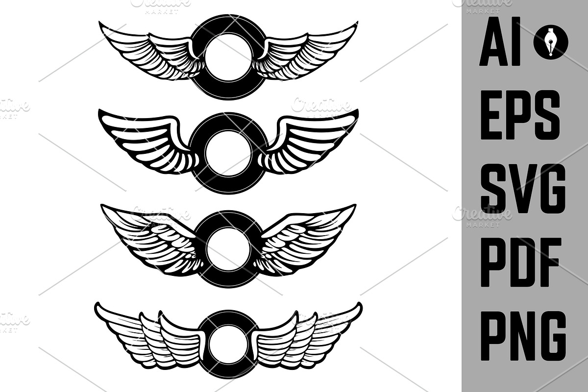 Set of the blank vintage emblems SVG, an Icon by Vectorhight | Creative ...