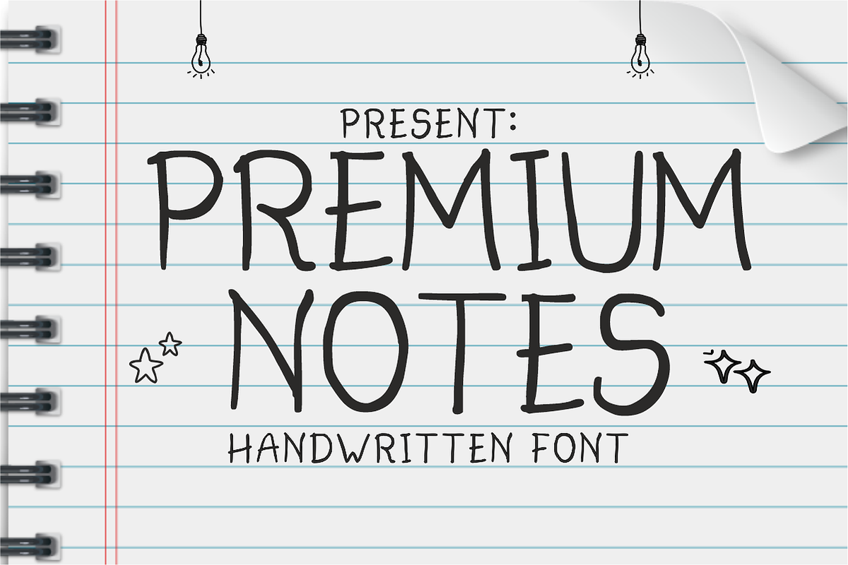 Premium Notes - Handwritten Font, a Handwritten Font by KiddoGlyphs Studio (Photo 1 of 4)