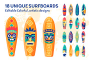 Tropical Set - Totems & Surfboards, an Object Illustration by Lettering_Logo (Thumbnail 3 of 8)