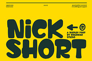 Nick Short a Display Font, a Handwritten Font by Rasiorise Studio (Thumbnail 1 of 12)