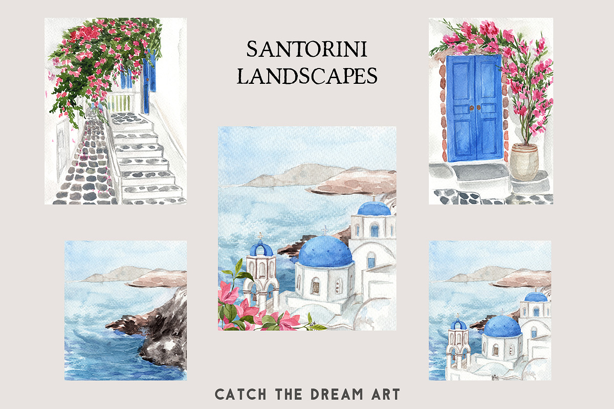 SANTORINI Wedding Aesthetic, a Decorative Illustration by Catch the Dream Art (Photo 2 of 18)