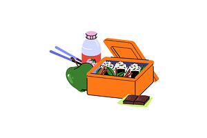 Lunchbox with meal or bento with, a Food Illustration by Elegant Solution