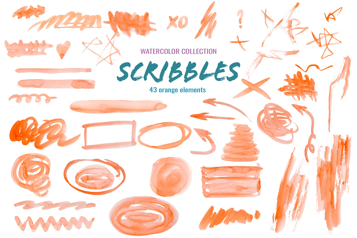 Watercolor Scribble and Doodles, a Graphic by Corner Croft (Photo 4 of 12)