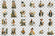Watercolor Amsterdam City Life PNG, an Illustration by DreamCafeArt (Thumbnail 2 of 6)
