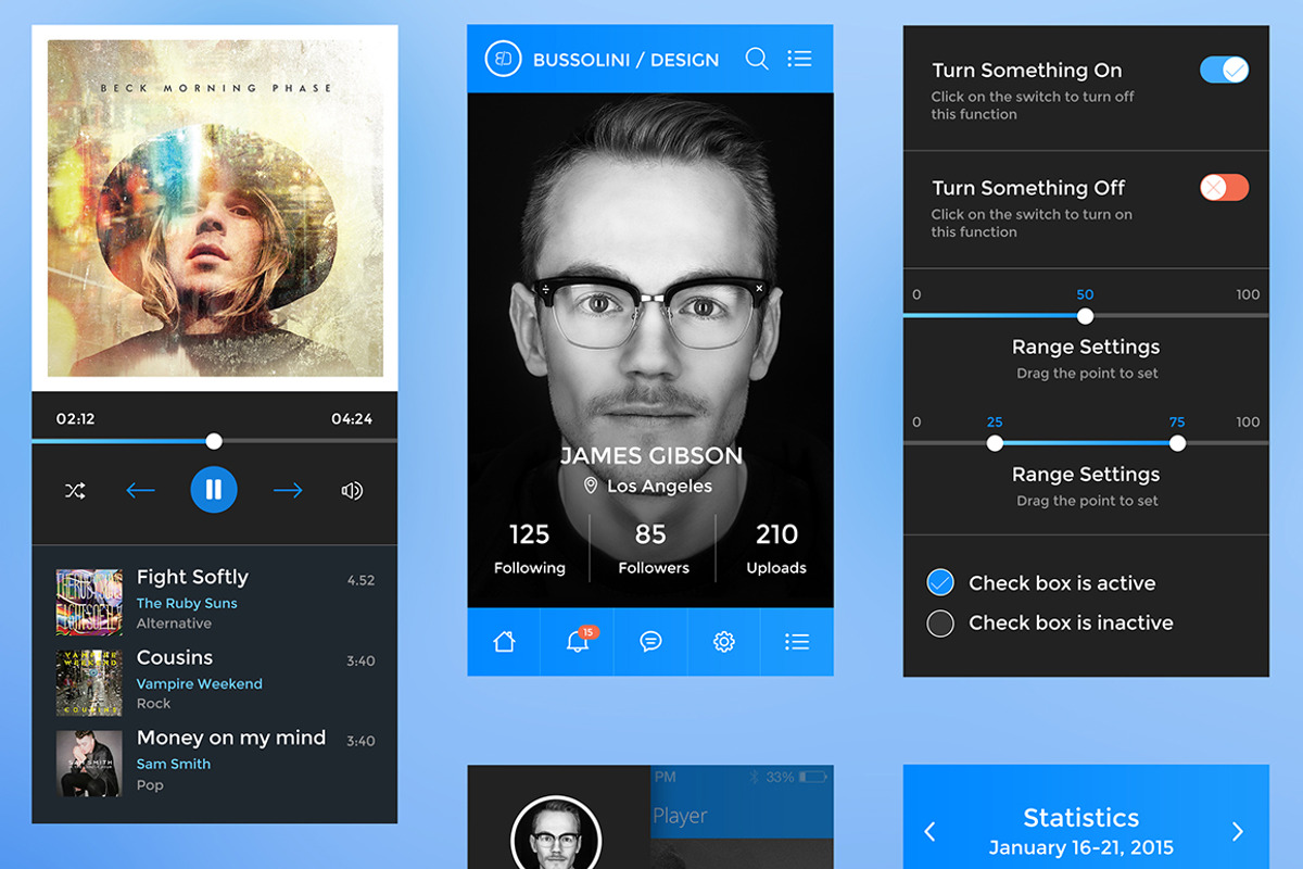 iPhone 6 Media Player UI Kit, an UI Kit Template by Cosmic Motive (Photo 5 of 5)