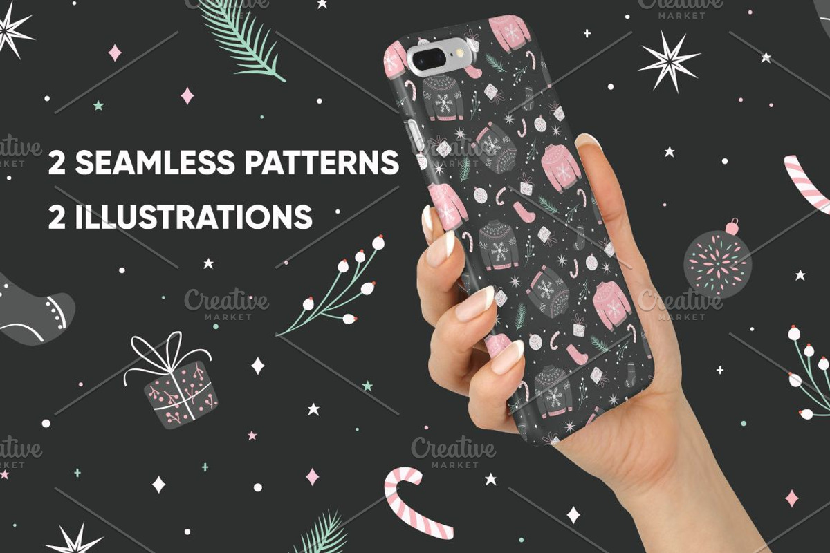 Christmas sweater patterns & design, a Pattern Graphic by Blue Lela Design (Photo 2 of 4)