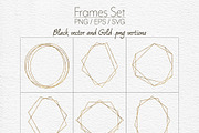 Gold geometric frames svg Clipart, an Object Graphic by DigitalArsiart (Thumbnail 2 of 9)
