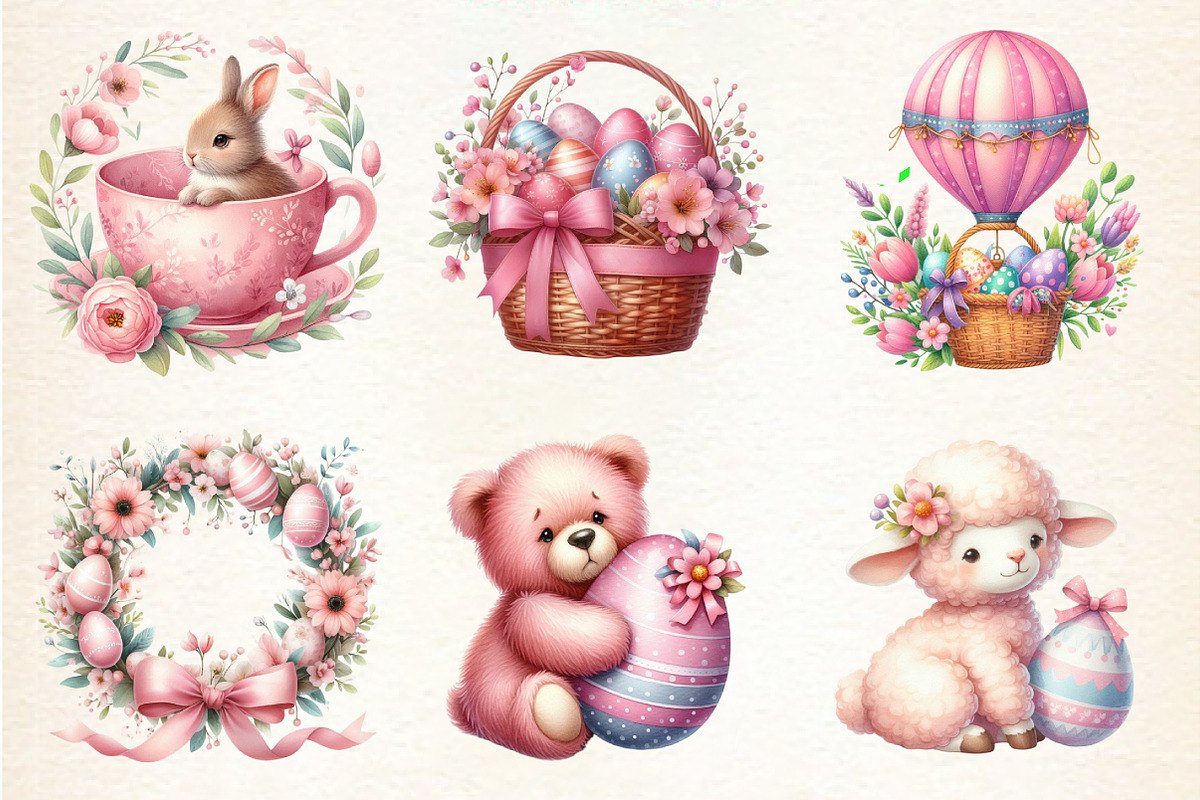 Cute Pink Easter Day Sublimation, an Illustration by DreamArtGraphic (Photo 3 of 4)