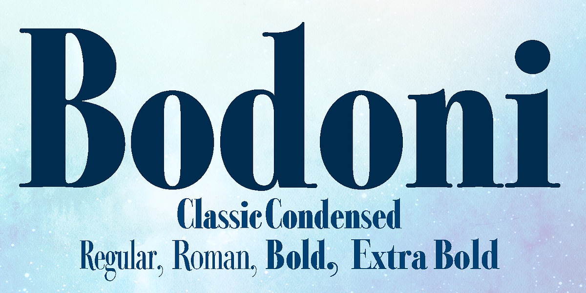 Bodoni Classic Condensed, a Serif Font by Wiescher-Design