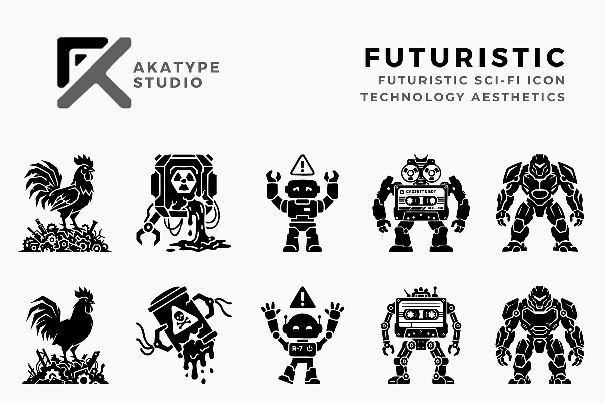 Futuristic Sci-Fi Icon Collection, a Solid Icon by Akatype Studio (Photo 1 of 3)