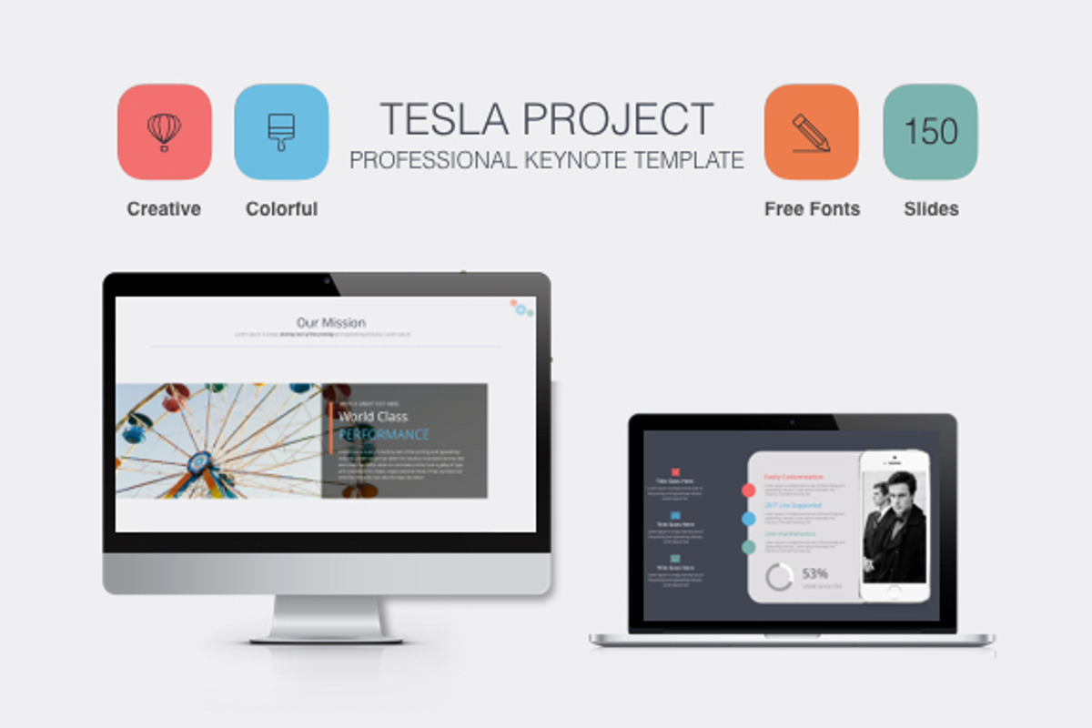 Tesla Keynote Presentation Template, a Presentation Template by Mia (Photo 1 of 7)