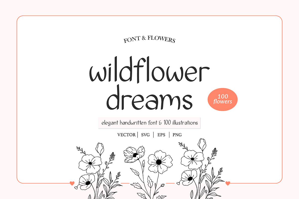 Wildflower Dreams Font & Flowers, a Handwritten Font by Kaya Fonts (Photo 1 of 20)