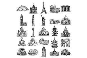 Famous World Landmarks, an Object Graphic by RT Studio