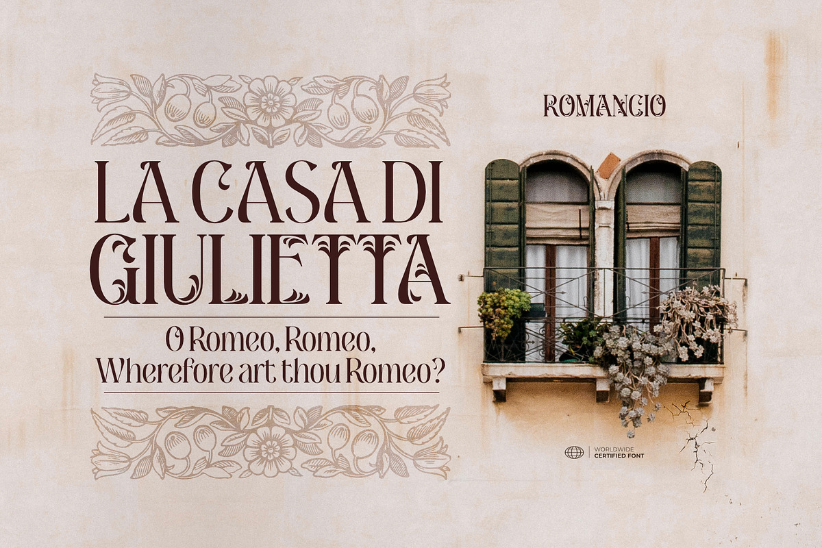 Romancio - Romantic Type, a Serif Font by ikiiko (Photo 2 of 7)