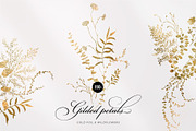 Gilded Petals Gold Foliage, an Illustration by SunnyAfternoons (Thumbnail 1 of 13)