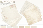 Vintage Floral Damask Digital Papers, a Texture Graphic by Posh Papers & Patterns (Thumbnail 2 of 5)