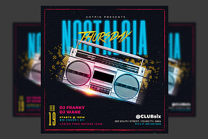 Retro 90s Party Flyer Template