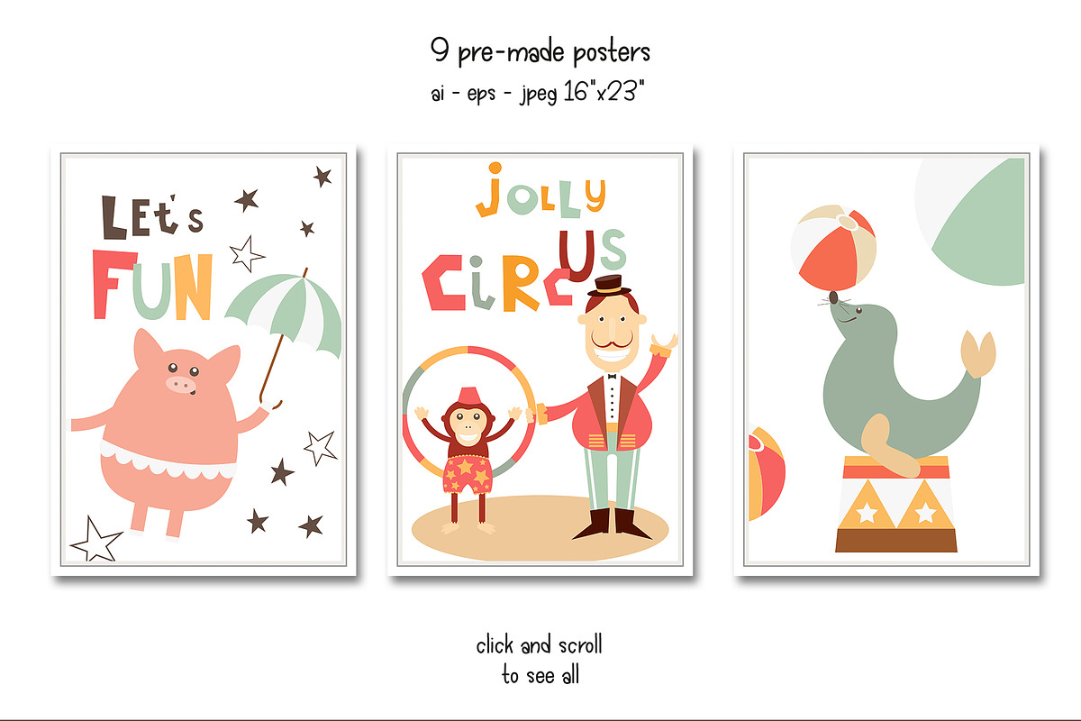 Jolly Circus - Kids Collection, an Animal Illustration by ELFIVETROV DESIGN (Photo 3 of 7)