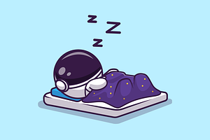 Cute Astronaut Sleeping With Blanket