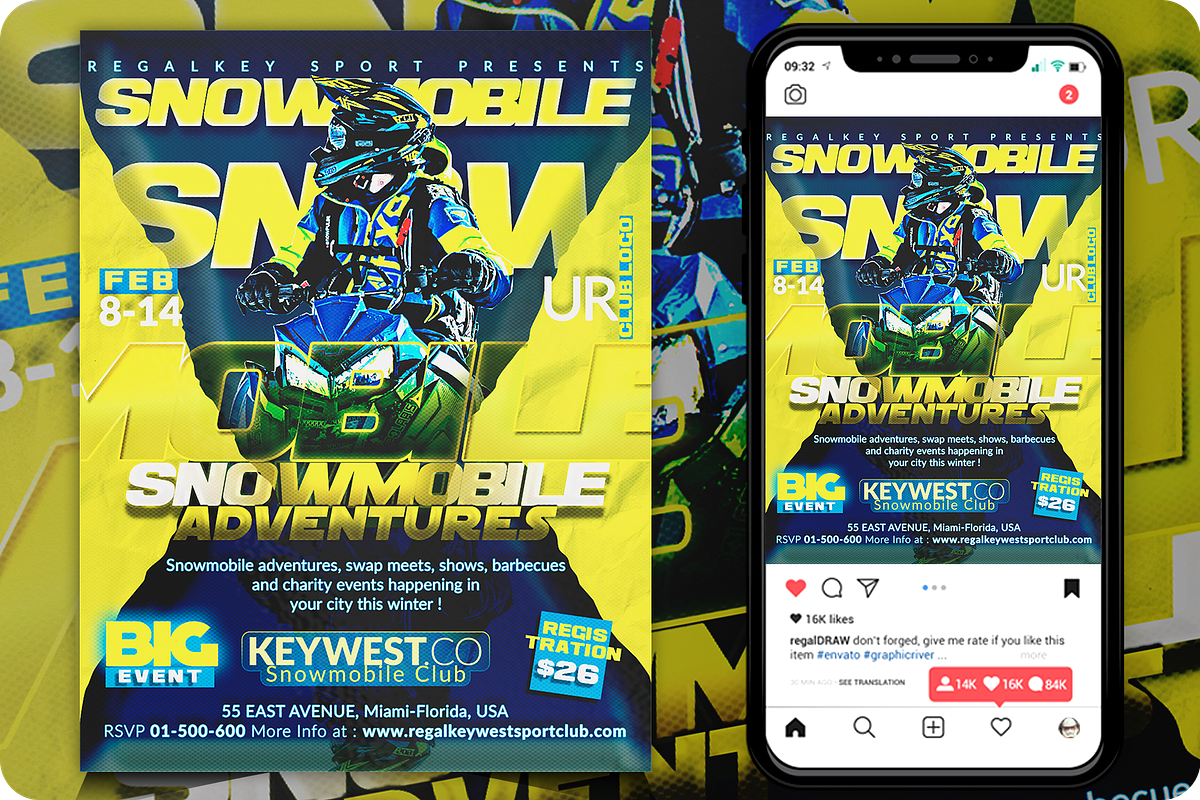 Snowmobile Event Flyer, a Flyer Template by regalDRAW (Photo 2 of 5)