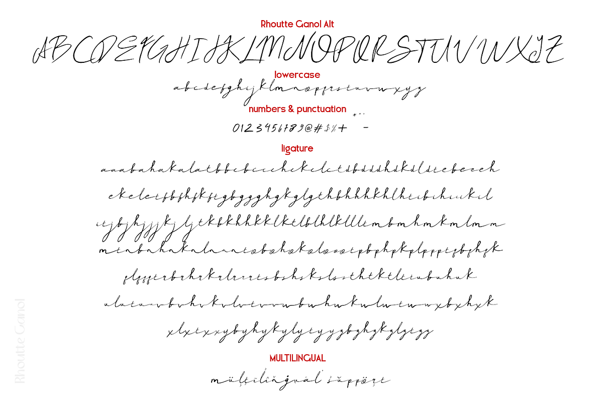 Rhoutte Ganol Signature, a Handwritten Font by madeDeduk (Photo 8 of 10)