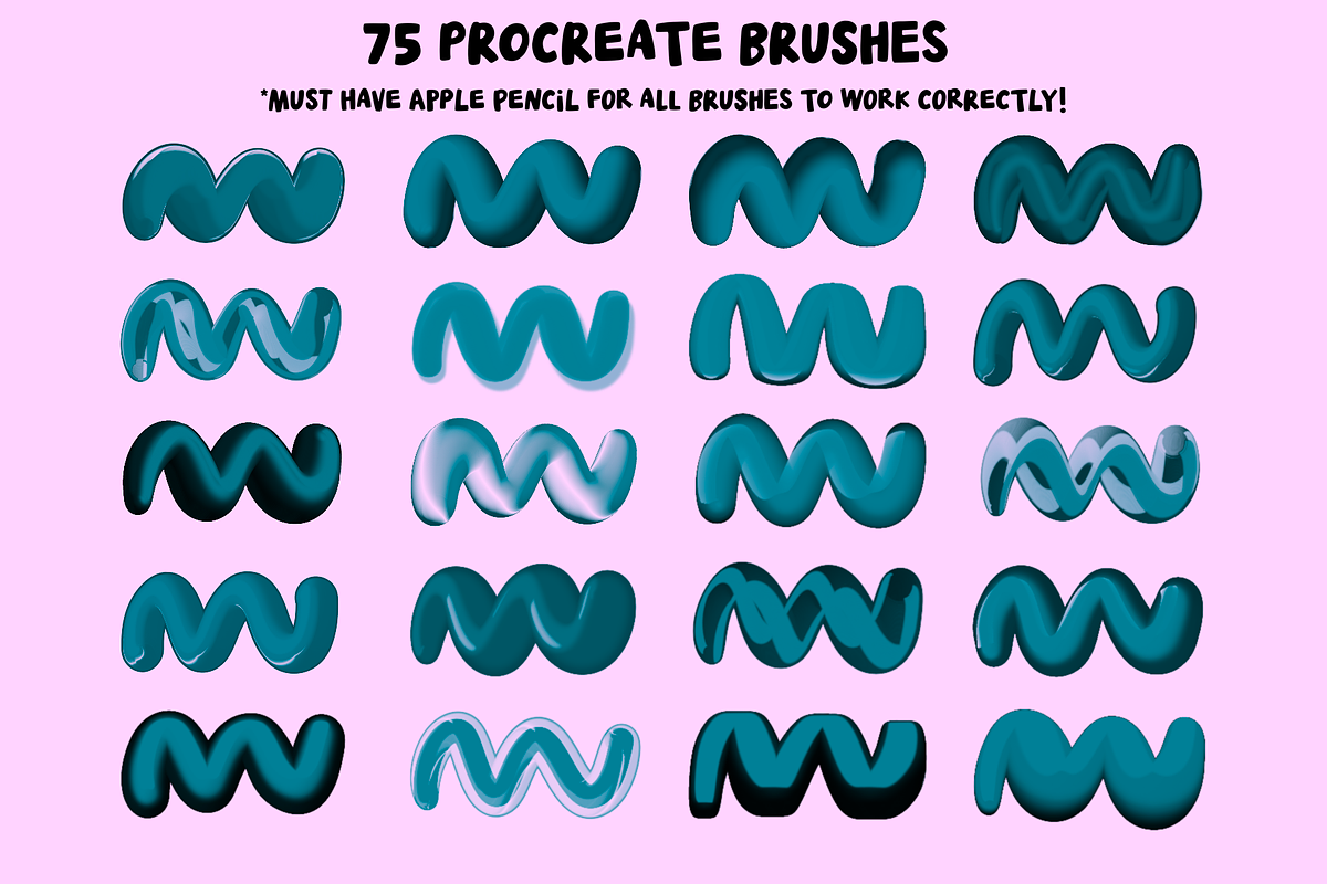 Procreate 3D Shiny Glossy Brush Set, a Brush Add-On by AlwaysBeColoring (Photo 2 of 11)