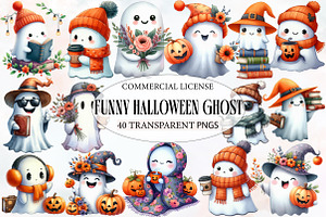 Funny Halloween Ghost Clipart, an Illustration by Designworld