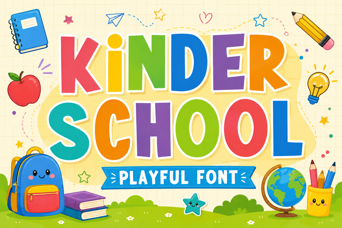 Kinder School – Playful Kids Font, a Sans Serif Font by Limited.studio (Photo 1 of 5)