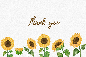 Sunflower Watercolor Clipart