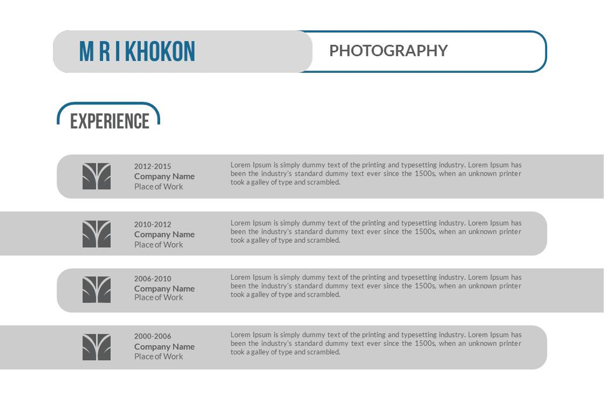 Photography CV PowerPoint Templates, a Presentation Template by MRI STUDIO (Photo 8 of 13)