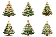 Whimsical Christmas Tree Clipart, an Illustration by DreamArtGraphic (Thumbnail 4 of 4)