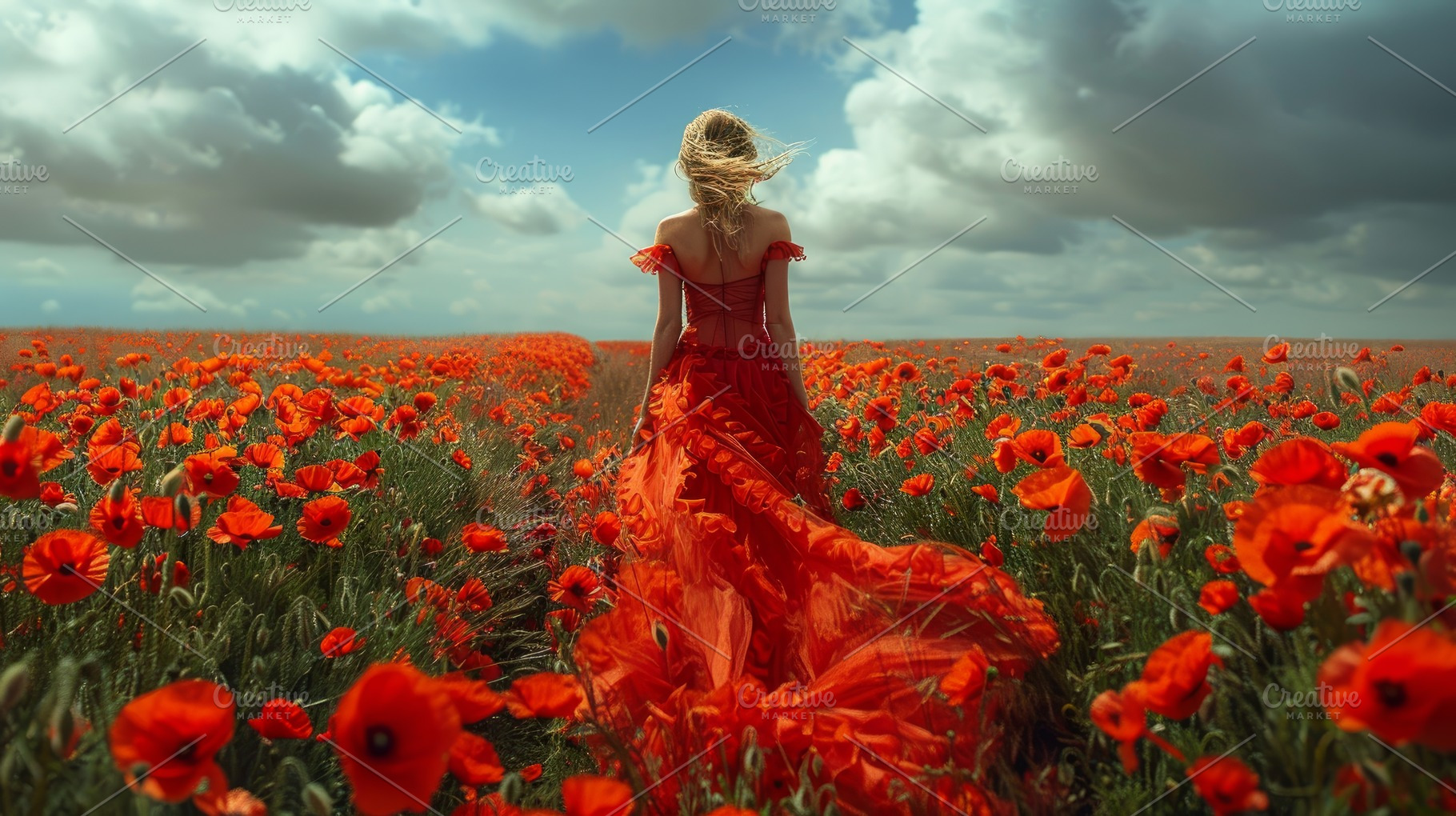 woman in poppy field, a Photo by Pictures for you!!!!!!!!!